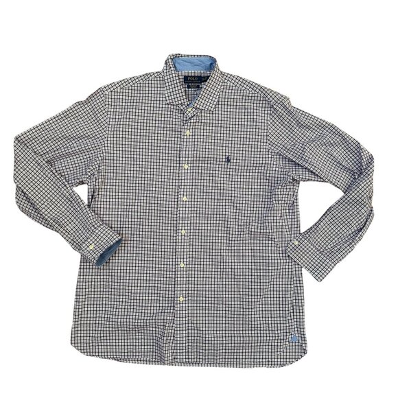 Polo Ralph Lauren Men Classic Plaid Button Up Shirt XL Dress Pony Purple Stretch - Picture 3 of 7